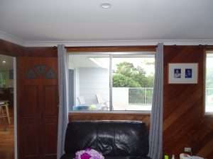 Project - Shutters in a timber lined media room 2 DSC06844